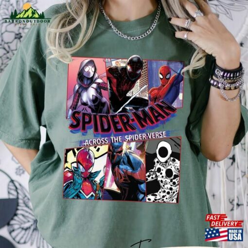 Spider Man Across The Verse Characters Comfort Colors Shirt Unisex Classic