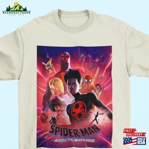 Spider Man Across The Verse Movie Poster Tshirt Miles Morales T-Shirt Hoodie Unisex