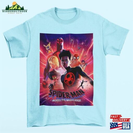 Spider Man Across The Verse Movie Poster Tshirt Miles Morales T-Shirt Hoodie Unisex