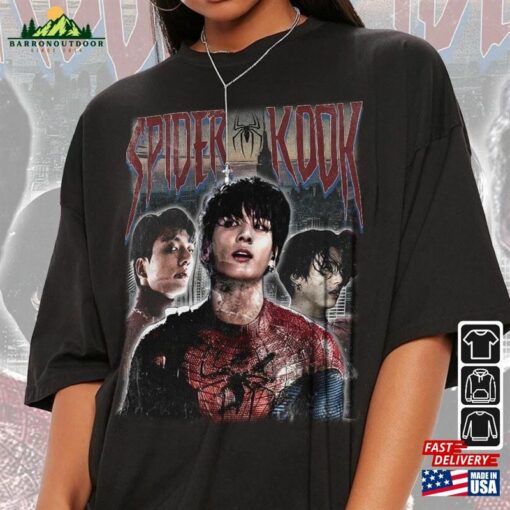 Spider Man Movie Shirt Bts Jungkook Cosplay Spidey 2099 Retro Tee Bangtan Jung Kook Suit Hoodie Classic