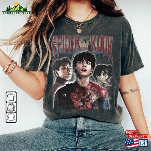 Spider Man Movie Shirt Bts Jungkook Cosplay Spidey 2099 Retro Tee Bangtan Jung Kook Suit Hoodie Classic