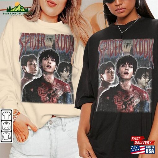 Spider Man Movie Shirt Bts Jungkook Cosplay Spidey 2099 Retro Tee Bangtan Jung Kook Suit Hoodie Classic