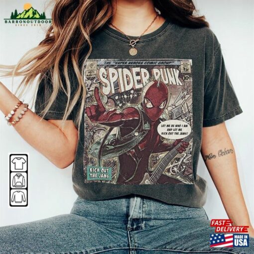 Spider Punk Comic Shirt 90S Vintage Merch Book Art Kick Out The Jams Super Heroes Sweatshirt Unisex