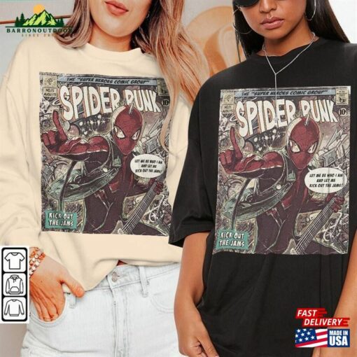 Spider Punk Comic Shirt 90S Vintage Merch Book Art Kick Out The Jams Super Heroes Sweatshirt Unisex