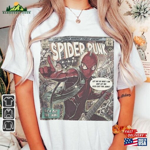 Spider Punk Comic Shirt 90S Vintage Merch Book Art Kick Out The Jams Super Heroes Sweatshirt Unisex