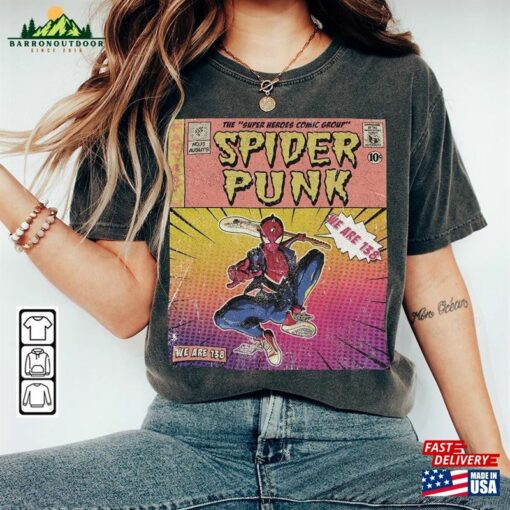 Spider Punk Comic Shirt 90S Vintage Merch Book Art We Are 138 Super Heroes Unisex Classic