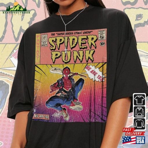 Spider Punk Comic Shirt 90S Vintage Merch Book Art We Are 138 Super Heroes Unisex Classic