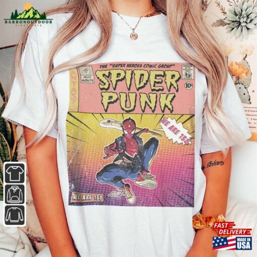 Spider Punk Comic Shirt 90S Vintage Merch Book Art We Are 138 Super Heroes Unisex Classic