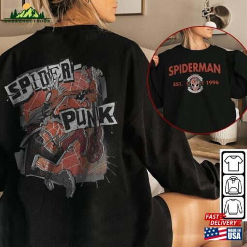 Spider Punk Movie Shirt 2Side K2 Spiderman 2023 Across The Verse Sweatshirt Hoodie T-Shirt