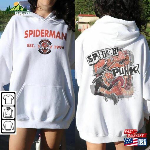 Spider Punk Movie Shirt 2Side K2 Spiderman 2023 Across The Verse Sweatshirt Hoodie T-Shirt