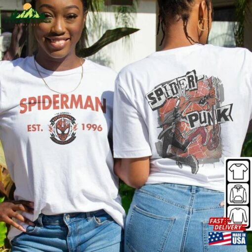 Spider Punk Movie Shirt 2Side K2 Spiderman 2023 Across The Verse Sweatshirt Hoodie T-Shirt