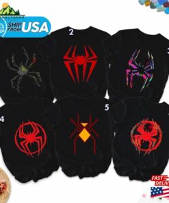 Spider Super Hero Group Shirt Logo Matching Shirts Superhero Comic Characters T-Shirt Sweatshirt Unisex