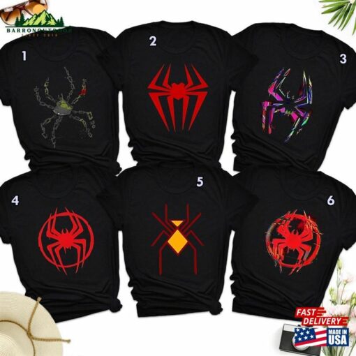 Spider Super Hero Group Shirt Logo Matching Shirts Superhero Comic Characters T-Shirt Unisex Classic