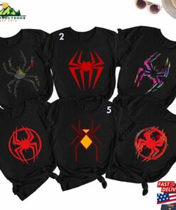 Spider Super Hero Group Shirt Logo Matching Shirts Superhero Comic Characters T-Shirt Unisex Hoodie