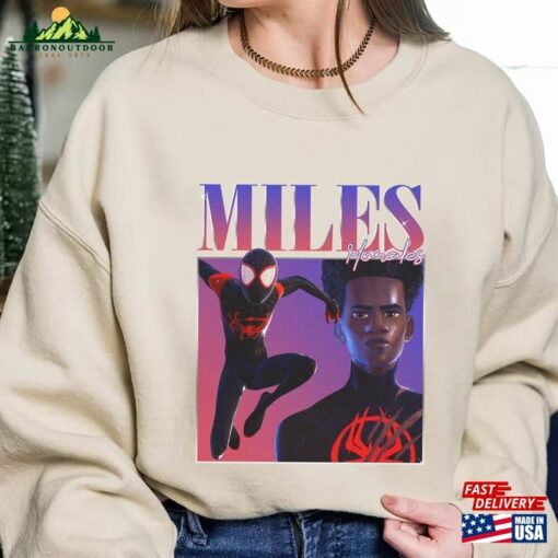 Spiderman Miles Morales Vintage Shirt Spider Man Across The Classic Sweatshirt