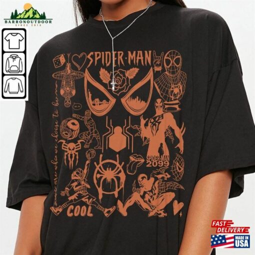 Spidey 2099 Movie Doodle Art Shirt Vintage 90S Merchs Tees Graphic T-Shirt Hoodie