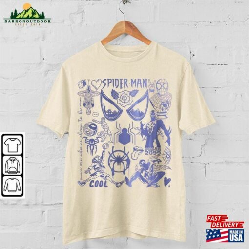 Spidey 2099 Movie Doodle Art Shirt Vintage 90S Merchs Tees Graphic T-Shirt Hoodie