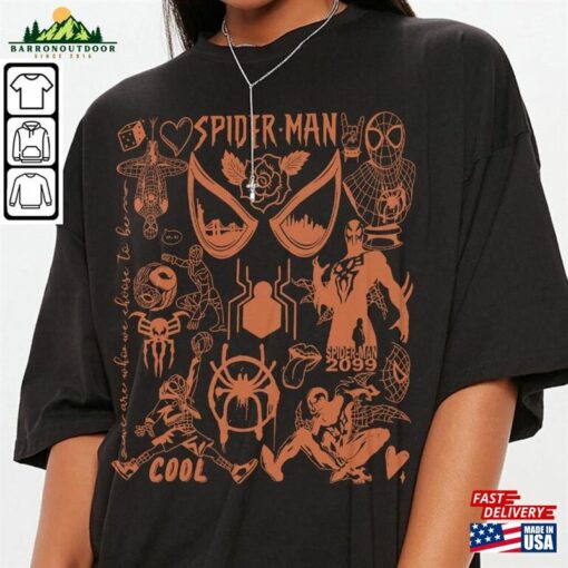 Spidey 2099 Movie Doodle Art Shirt Vintage 90S Merchs Tees Graphic T-Shirt Unisex