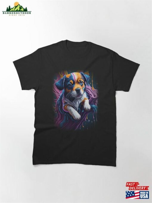 Splash Art Of A Cute Colorful Cosmic Puppy Classic T-Shirt Sweatshirt