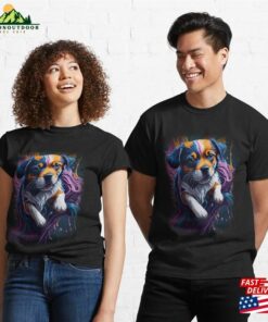 Splash Art Of A Cute Colorful Cosmic Puppy Classic T Shirt Sweatshirt 3