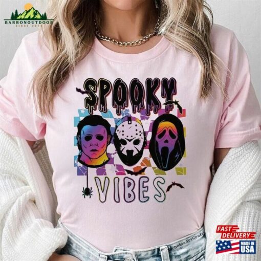 Spooky Vibes Shirt Horror Movie Halloween Vintage Season T-Shirt Hoodie