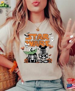 Star Wars Halloween Yoda Skeleton T-Shirt Matching Shirts Pumpkin Balloon Scary Tee Sweatshirt Classic
