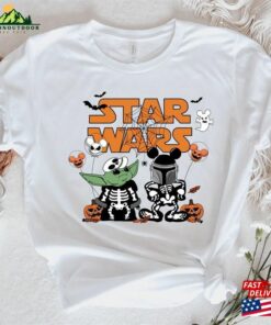 Star Wars Halloween Yoda Skeleton T-Shirt Matching Shirts Pumpkin Balloon Scary Tee Sweatshirt Classic