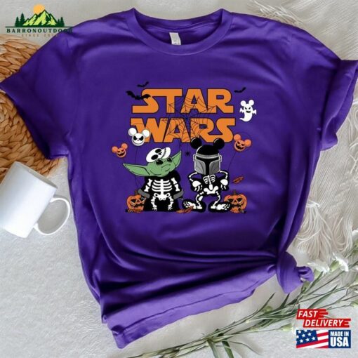 Star Wars Halloween Yoda Skeleton T-Shirt Matching Shirts Pumpkin Balloon Scary Tee Sweatshirt Classic