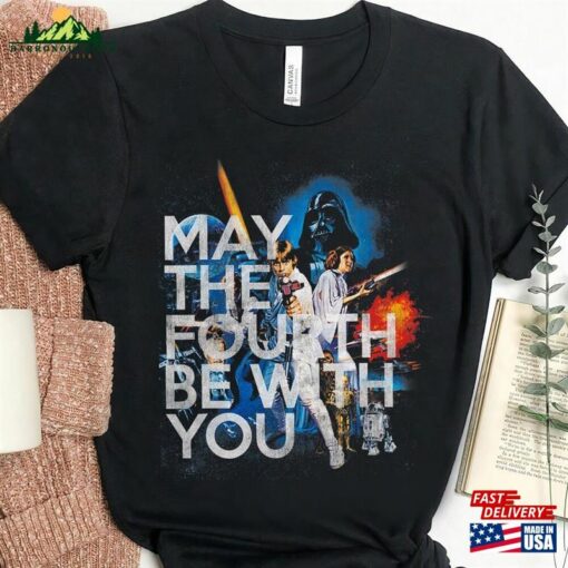 Star Wars May The Fourth Be With You Vintage Movie Poster Shirt Galaxy Sweatshirt Hoodie