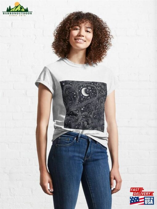 Stars And A Half Moon Classic T-Shirt Hoodie