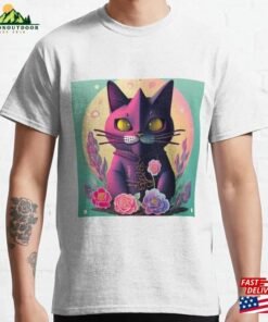 Stealthy Shadows Japanese Black Ninja Cat Classic T-Shirt