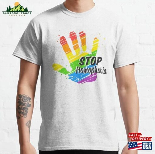 Stop Homophobia Gay Lgbt T-Shirt Design 2023 Classic Unisex Sweatshirt