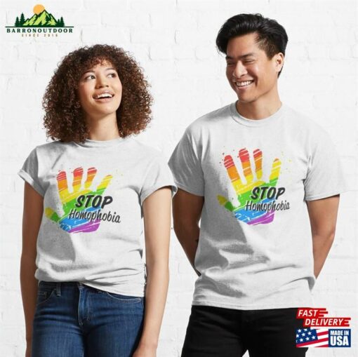 Stop Homophobia Gay Lgbt T-Shirt Design 2023 Classic Unisex Sweatshirt