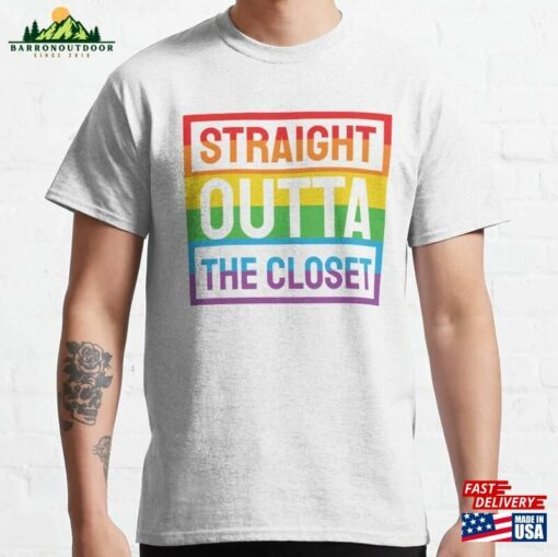 Straight Outta The Closet Lgbtq Pride Classic T-Shirt Unisex