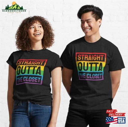 Straight Outta The Closet Lgbtq Pride Classic T-Shirt Unisex