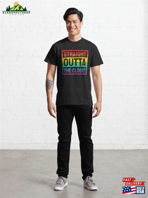 Straight Outta The Closet Lgbtq Pride Classic T-Shirt Unisex