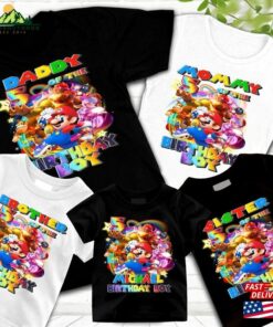 Super Mario Bros Birthday Shirt Personalized Matching Family The Sweatshirt T-Shirt Super Mario Bros Birthday Shirt Personalized Matching Family The Sweatshirt T-Shirt