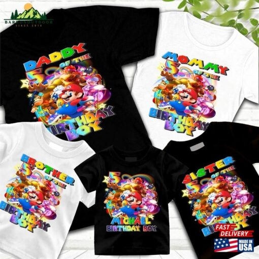 Super Mario Bros Birthday Shirt Personalized Matching Family The Sweatshirt T-Shirt