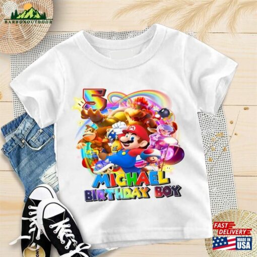 Super Mario Bros Birthday Shirt Personalized Matching Family The Sweatshirt T-Shirt