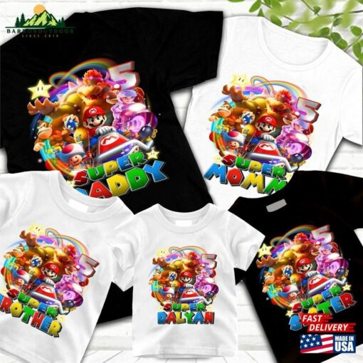 Super Mario Bros Birthday Shirt Personalized Matching Family The T-Shirt Sweatshirt