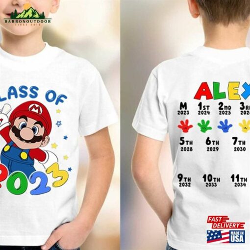 Super Mario Hand Print Graduation 2023 Shirt T-Shirt Classic