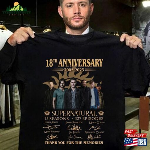 Supernatural 18 Years Anniversary Signatures 2005 2023 Shirt Unisex Sweatshirt