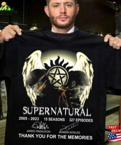 Supernatural Vintage T-Shirt Signatures 2005 2023 Thank You For The Memories Movie Shirt Unisex