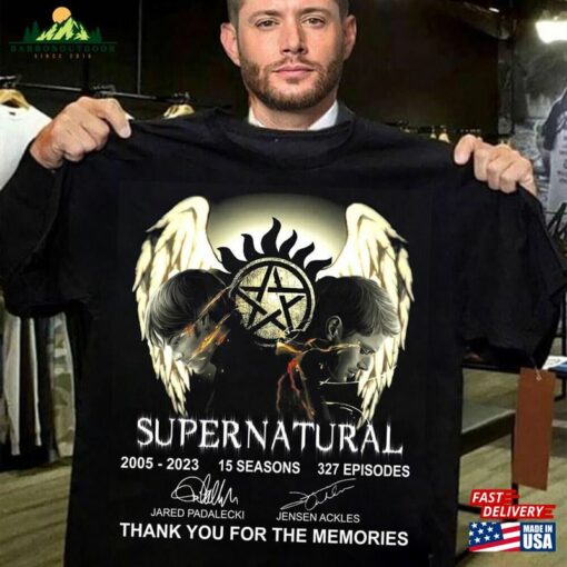 Supernatural Vintage T-Shirt Signatures 2005 2023 Thank You For The Memories Movie Shirt Unisex