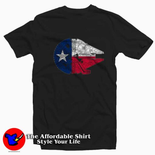 Texas Flag And The Millennium Falcon T-Shirt On Sale