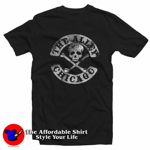 The Alley Chicago Vintage Skull & Crossbones T-Shirt On Sale