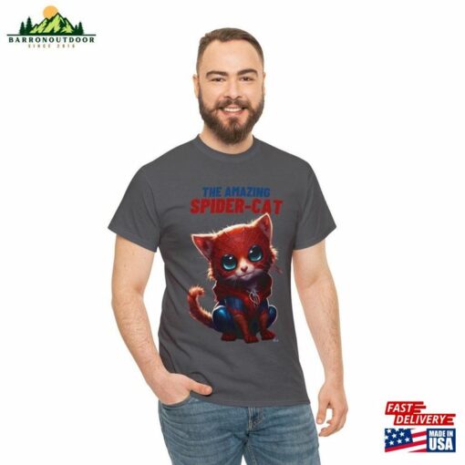 The Amazing Spider Cat Unisex Heavy Cotton Tee T-Shirt