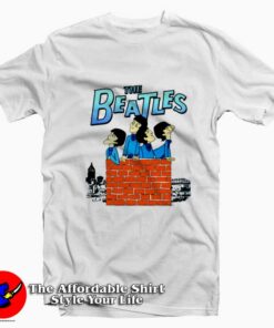 The Beatles Cartoon On The Roof Graphic T-Shirt On Sale The Beatles Cartoon On The Roof Graphic T-Shirt On Sale