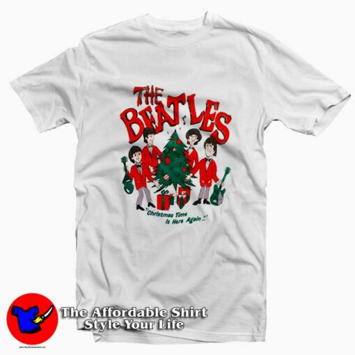 The Beatles Christmas Cartoon Retro T-shirt On Sale