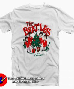 The Beatles Christmas Cartoon Retro T shirt On Sale 2